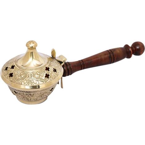 Signes Grimalt Portion cadeau Brûleur encens doré natura complète 8x21x8cm 2571 (1/3)