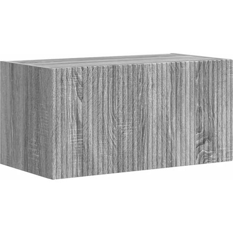 Mobile TV da parete moderno con mensole decorative 60 x 31 x 29 cm in legno ingegnerizzato grigio sonoma 020054894