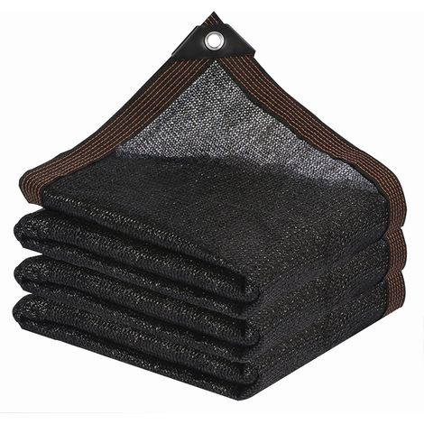 Voile d'ombrage 3x3m – Filet de protection solaire avec œillets, couverture anti-UV pour pergola, terrasse et serre, noir, taux d'occultation 90% (1/5)