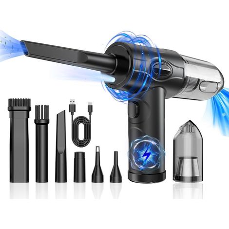 Handstaubsauger fürs Auto, 9000 Pa Staubsauger und Druckluftspray, 68 W Hochleistungs-Nass- und Trocken-Handstaubsauger fürs Auto mit LED-Licht und mehreren Düsen für Auto, Zuhause, Büro, Haustier