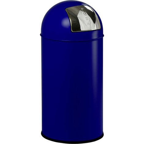 EKO - Poubelle Push can 40 litres - Steel - bleu (1/2)