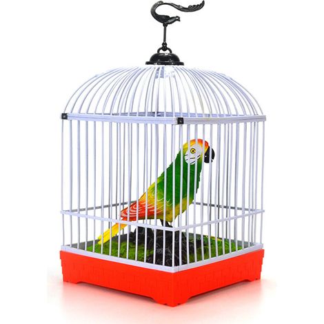 Cage à oiseau sonore pour enfants avec activation vocale, jouet amusant chantant et gazouillant, cadeau de Noël. (1/5)