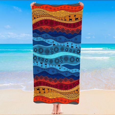 Serviette de plage en microfibre, style bohème voyage, sèche vite (1/5)