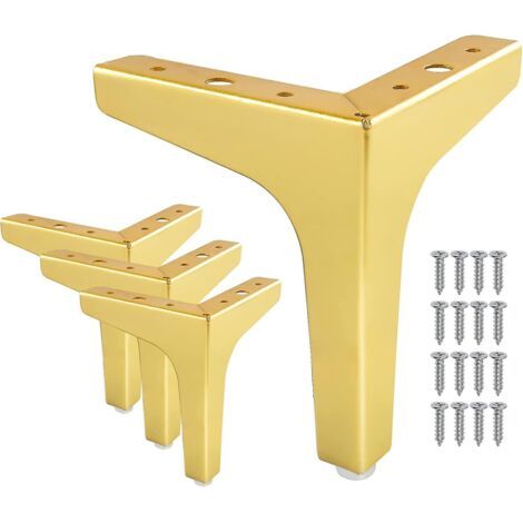 Pieds de meubles triangulaires de 4"/ 10 cm, un ensemble de 4 pieds de canapé en diamant en métal moderne de remplacement pour armoire, armoire, canapé, table, pieds de canapé (1/5)