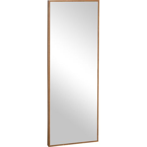 Espejo de pie de pared 125 x 45 cm con marco de madera natural (1/5)