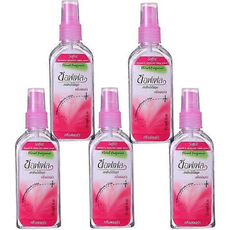 Spray anti-moustiques 5X à base de plantes thaïlandaises, soulage les piqûres, les gonflements et les démangeaisons. Spray liquide répulsif pour le corps. (1/4)