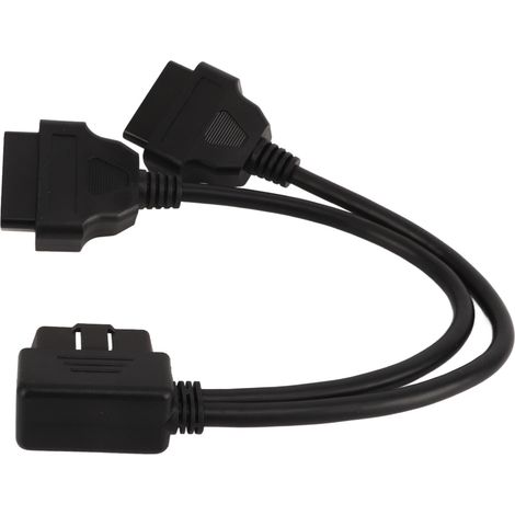 Adaptateur OBD2 en Y 16 broches pour port OBDII 12V/24V, câble d'extension 1 en 2 avec connecteur 1 en 2. (1/5)