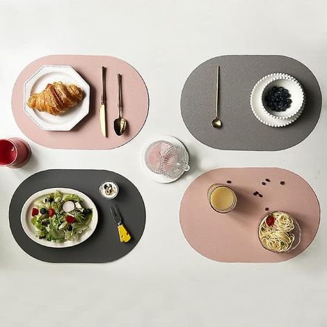 sets de table ovales 43 lot de 4 43.5x30 cm 5 x 30 cm cuir (1/3)