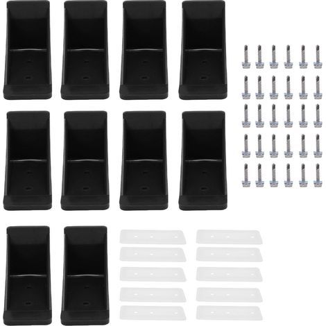 Schneefang für Metalldächer, mit Dichtungsscheiben, Schrauben und Dachstoppern für Wohnmobile und Anhänger, schwarz, 10er-Pack. (1/5)