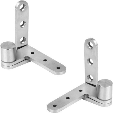 pair Lot de 2 charnières de porte pivotantes en acier inoxydable, 1 x gauche, 1 x droite