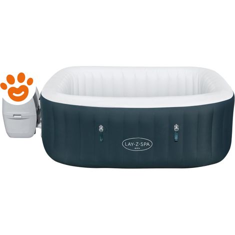 Vasca idromassaggio gonfiabile Bestway Lay-Z-Spa Ibiza AirJet 180x180x66 cm quadrata 4-6 posti con riscaldamento e massaggio
