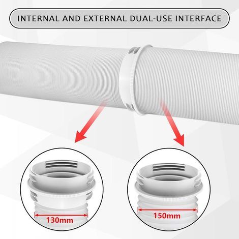 Adaptateur de Tuyau D'échappement pour Climatisation. Tuyau Climatiseur Mobile Adaptateur Clim Fenetre. 130/150mm Raccord Tuyau D'échappement Climatique 2 En 1 pour Tuyau D'évacuation CA (1/2)
