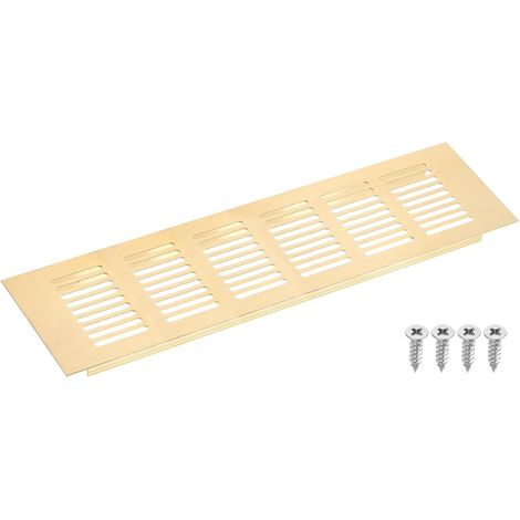 Grille de Ventilation, 1Pc 250 X 80mm - Grille de Retour D'Air en Maille D'Alliage D'Aluminium, Grille de Ventilation à Persiennes Rectangulaire(Or) (1/5)