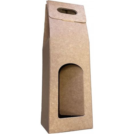 IMBALLAGGI 2000 - 10 Scatole Portabottiglie Marrone - Scatole di cartone per bottiglie di vino prosecco champagne - Confezione da 1 bottiglia - Ideali per Natale e occasioni speciali