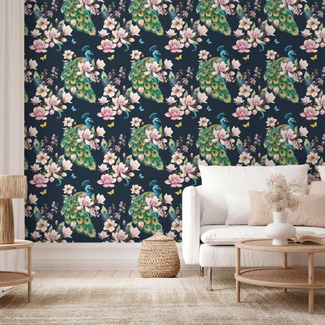 Papier peint - Magnolias et Paons (1/5)