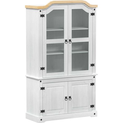 Maison Exclusive - Vetrina Bianco 103.5 x 42 x 180 cm Pino massello