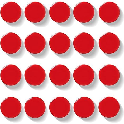 Fridge Magnet, Strong Round Red Magnet - Small Magnetic Board Magnets, Decorative Fridge Magnet, Red Strong Flat Magnets for Whiteboard, Calendar, DIY, Office, School (1/5)