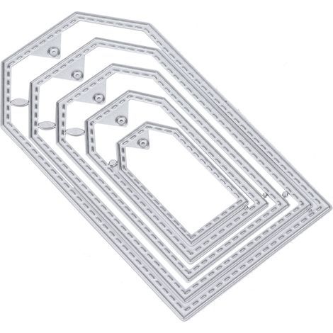 Matrice de découpe en acier au carbone, forme étiquette, durable et facile à utiliser, pour la sculpture sur papier et loisirs créatifs. (1/5)