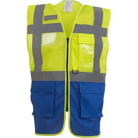 Gilet da lavoro alta visibilità Yoko Top Cool Management Giallo / Reale XL