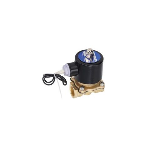 Électrovanne 2W bobine à noyau de cuivre en laiton normalement fermée électrique pour eau, gaz, huile 1/2 pouces DC24V (1/5)