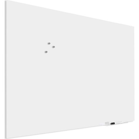 Tableau en verre Premium avec fixation aveugle - 100x150 cm - Blanc