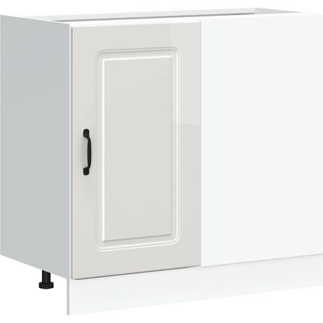 Maison Exclusive - Mobiletto da cucina "Kalmar" Bianco lucido Legno Ingegnerizzato (1/5)