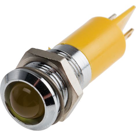 Voyant LED lumineux Jaune RS PRO, dia. 14mm, 48 65V c.c. ( Prix pour 1 )