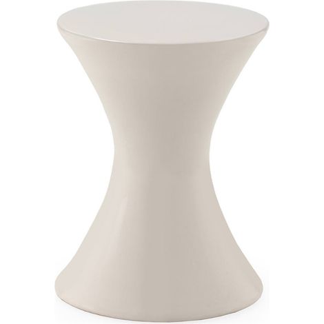 Tabouret sablier en céramique blanche - blanc (1/3)