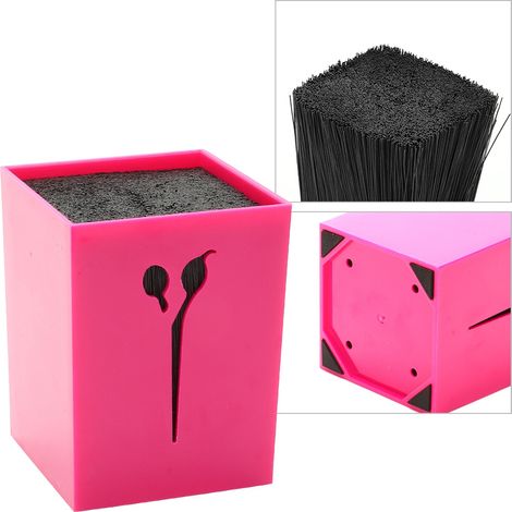 Support de rangement pour ciseaux de coiffure professionnels, étui à pince rose rouge (1/4)