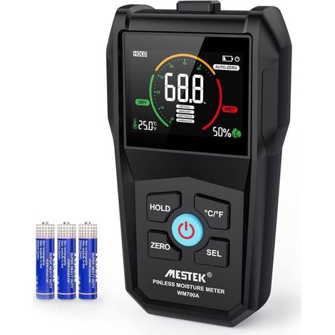 Testeur d'Humidité Murs Humidimètre Détecteur d'Humidité Numérique sans Aiguille Hygromètre Bois Alarme avec Batterie et Écran LCD pour Matériaux Bois Murs Construction Plancher Béton Papie