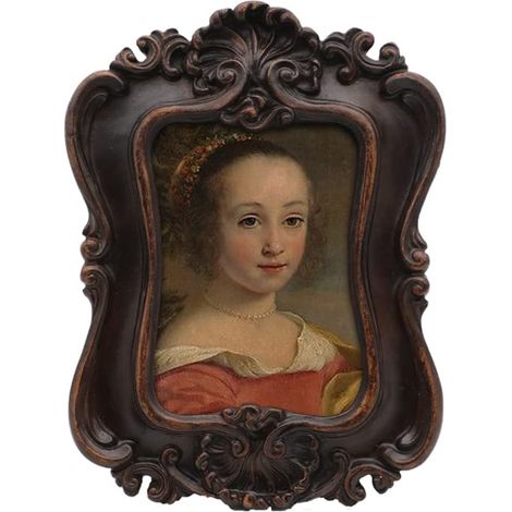 Petit cadre photo antique et vintage orné, art déco, pour décoration d'intérieur, dessus de table et suspension murale - Marron rustique, 6,3 x 8,9 cm (1/5)