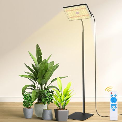 Lampe Horticole Led À Spectre Complet, 3 Couleurs, Minuterie 4/8/12 H, 10 Niveaux De Luminosité, Hauteur Réglable De 50 À 125 Cm Pour Les Grandes Plantes Ou Les Semis. (1/5)
