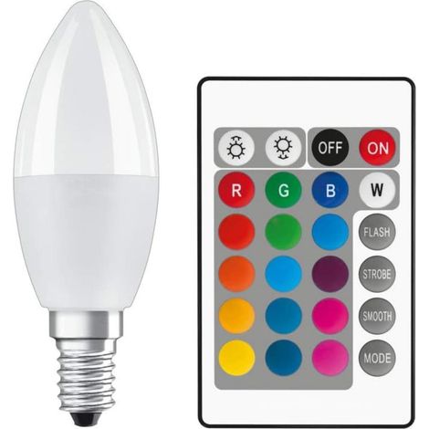 ORION91oficial® - Pack X 5 unidades, Bombilla LED C37 E14, Vela 6w (=40w) 470lm, RGBW Con Mando, 25000h Foco, Iluminación, Aplique, Lámpara, Bombilla - spaziOrion91