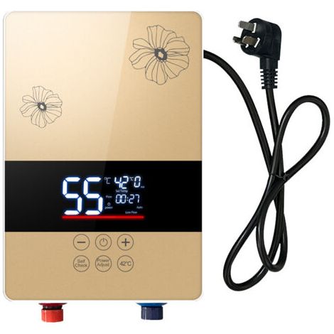 Golden Lotus Elektrischer Durchlauferhitzer für Badezimmer und Küchen, Wandmontage, HD-LED-Display, Thermostatregelung, 5500 W, 220 V