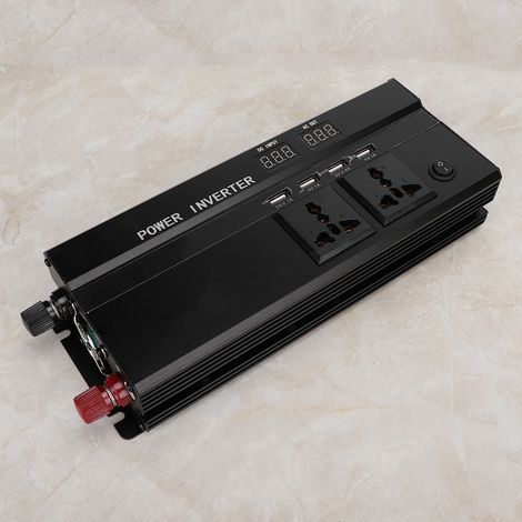 Onduleur 4000W DC 12V/24V vers AC 220V avec écran LCD, convertisseur de puissance à onde sinusoïdale modifiée pour voiture (1/5)