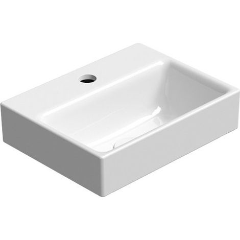 Lavabo en céramique NUBES 36x28cm, blanc ExtraGlaze (1/5)