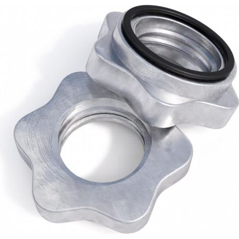2 Colliers de serrage, Acier chromé, Antidérapants, Pour barres Ø 30mm, Haltères et barres de musculation (1/4)