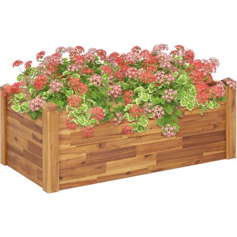 Garten-Hochbeet 110 x 60 x 44 cm Massivholz Akazie