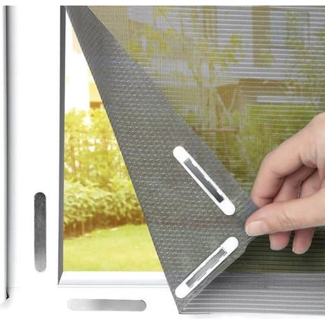 Moustiquaire magnétique - 130 x 150 cm - Moustiquaire magnétique avec fermeture Velcro - Autocollante - Moustiquaire magnétique pour fenêtres (1/5)