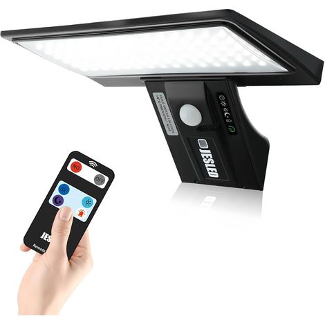 Lampe Solaire Extérieur avec Télécommande, 2600mAh Détecteur de Mouvement éclairage Solaire Extérieur étanche sans Fil Lampe de Sécurité Lampe Mural pour Jardin (1/5)