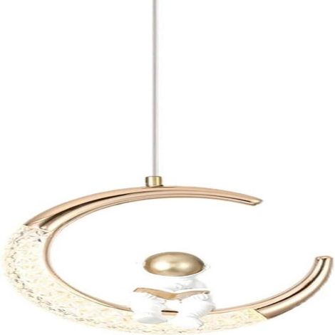 Suspension LED moderne en forme de lune, mini lustre de chevet, 3 couleurs, chambre d'enfant (1/5)