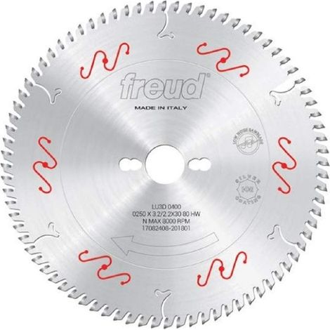 Freud LU3D Pro Industrial Laminado y Aglomerado Circular Hoja de Sierra 250mm 80T 30mm