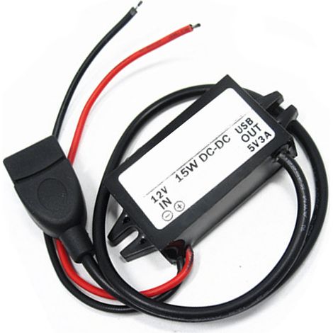 Convertisseur 12V à 5V, sortie USB, Module Buck, adaptateur d'alimentation, haute efficacité, tension cc sans oreille (1/5)