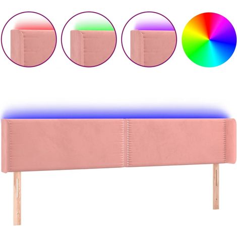 Maison Exclusive - Testiera a LED Rosa 203x16x78/88 cm in Velluto