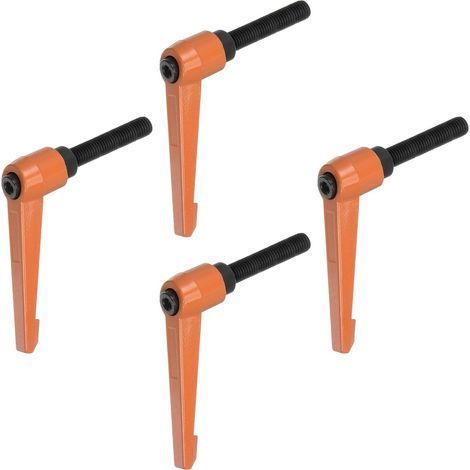 piezas - Mango de sujeción - Palanca ajustable - Rosca M10x40mm - Mecanismo de liberación rápida - Para maquinaria industrial y de carpintería - Naranja (1/5)