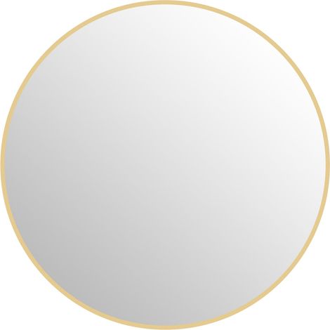 Runder Badezimmerspiegel, 70x70 cm, Goldrahmen, Sicherheitsglas