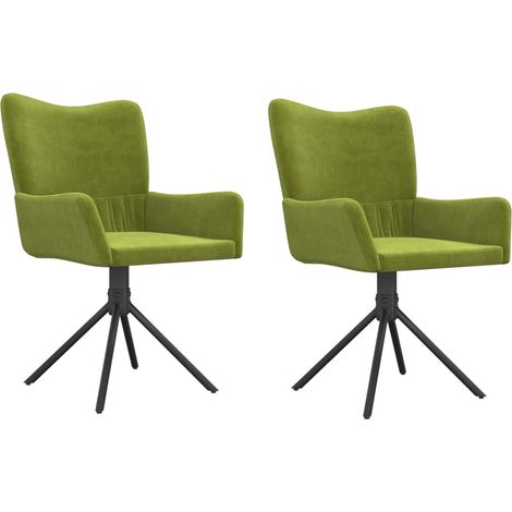 Sillas de comedor giratorias 2 unidades terciopelo verde claro vidaXL