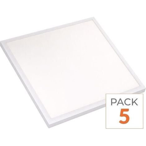 Pack de 5 - Panneau LED Slim 60x60 40W Blanc - 40000h - Blanc Neutre 4000K - 5500K - SILAMP