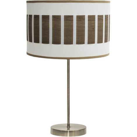 Sobremesa Alto Ivanna 1xe27 Cuero/blanco-madera Oscura 62x30x30 Cm (1/2)