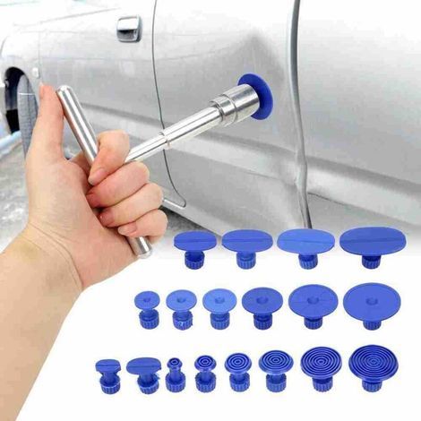 Kit de réparation de bosses pour voiture – 18 ventouses bleues – Marteau en acier anti-corrosion – Débosselage sans peinture (1/5)
